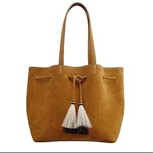 Final price drop! Loeffler Randall Calf Hair Tassel Drawstring Suede Tote